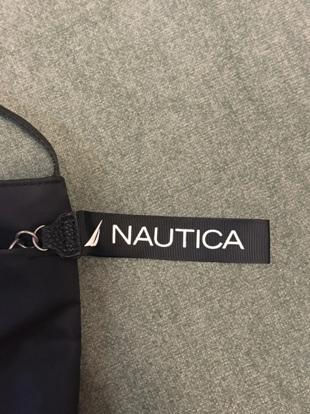 Nautica Black/Navy Blue Crossbody Bag with Adjustable Strap